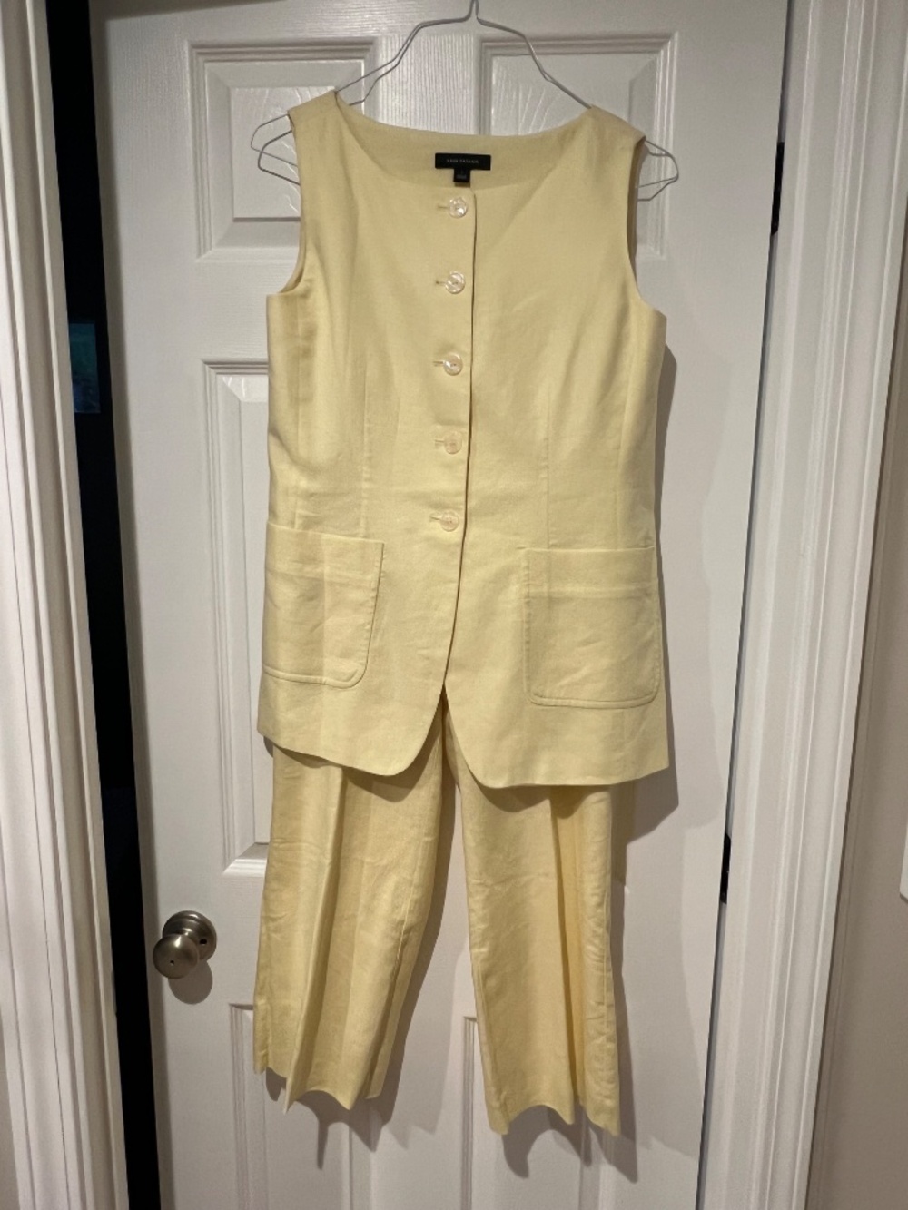 Ann Taylor Lemon Yellow Pant/Vest set